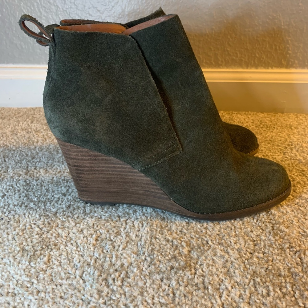 Lucky Brand Suede Wedge Booties
